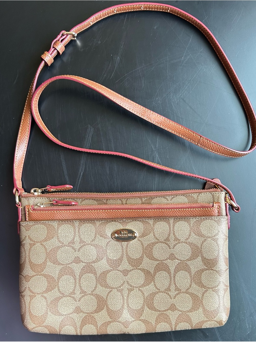 Coach East/West Pop Crossbody Bag with Brown Pouch - Picture 2 of 9